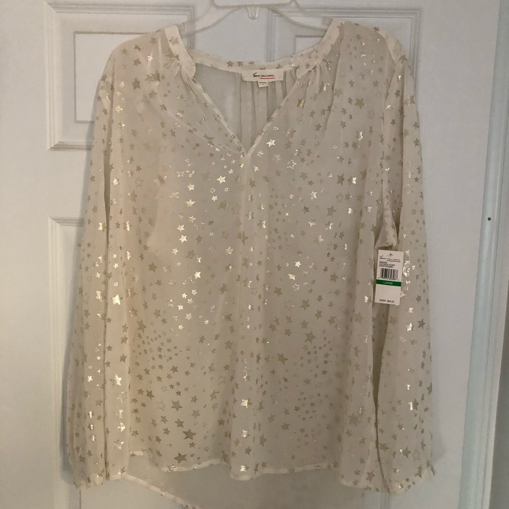 Two by Vince Camuto Gold Star Blouse
